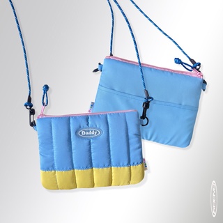 DADDY | Puff Sacoche กระเป๋าสะพายข้างสีฟ้าเหลือง ใบเล็กน่ารัก