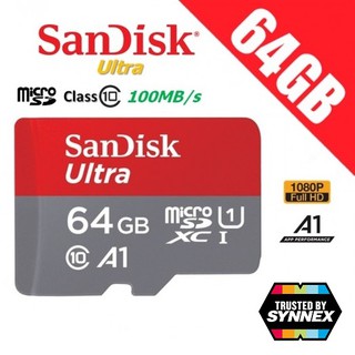 ภาพหน้าปกสินค้า🌟[แท้] Sandisk A1 เมมโมรี่การ์ด 64GB ความเร็ว 100MB/S Ultra Class 10 MicroSDHC Micro SD Memory Card ที่เกี่ยวข้อง