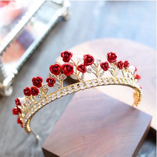 Rose Crystal Bridal Tiara Wedding Princess Crown