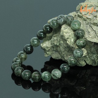 หินไหมเขียว กำไลหินมงคล ขนาด 10 มิล Green Rutile Quartz เสริมความสามัคคีว ปกป้องภัยอันตราย