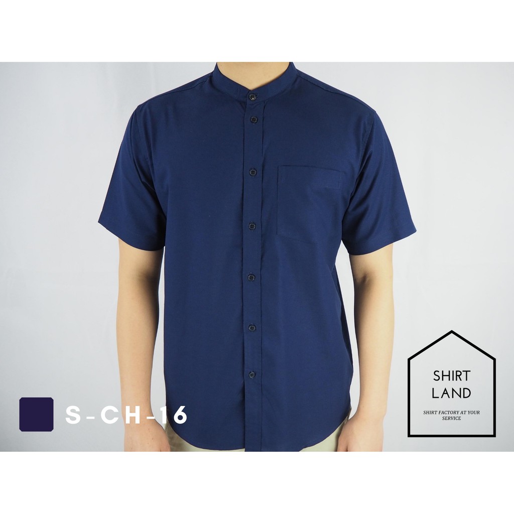 ภาพสินค้าคอจีน/แขนสั้น (สีเข้ม) 2XL/3XL/4XL ผ้า OXFORD - เสื้อเชิ้ตผู้ชาย ไซส์ใหญ่ คนอ้วน Short Sleeve Mandarin Collar Shirt จากร้าน shirtland บน Shopee ภาพที่ 5