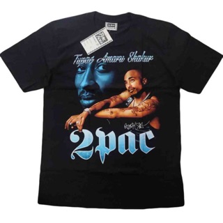 เสื้อยืดสีขาวเสื้อวง 2Pac Hip Hop เสื้อยืดวง 2Pac Tupac เสื้อ tupac rapper