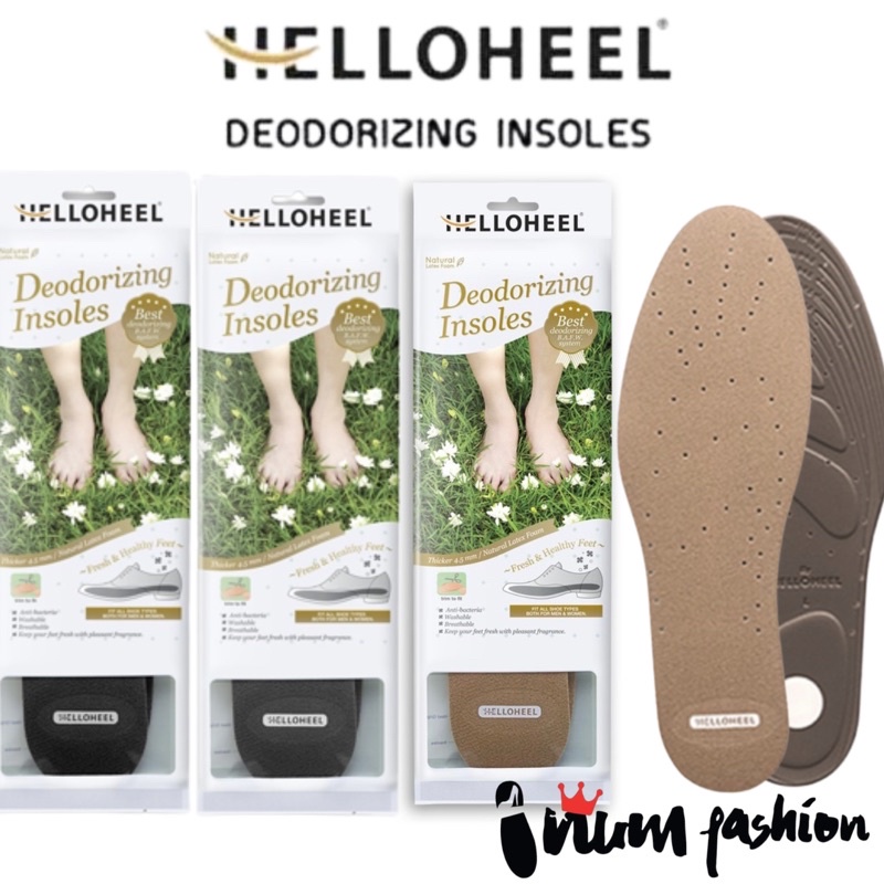 ภาพหน้าปกสินค้าHelloheel แผ่นรองพื้นในรองเท้า รุ่นดับกลิ่นและซับเหงื่อ เพื่อเท้าแห้งสบาย Deodorizing Insoles for Improved Foo Hygiene จากร้าน nfshoesthailand บน Shopee