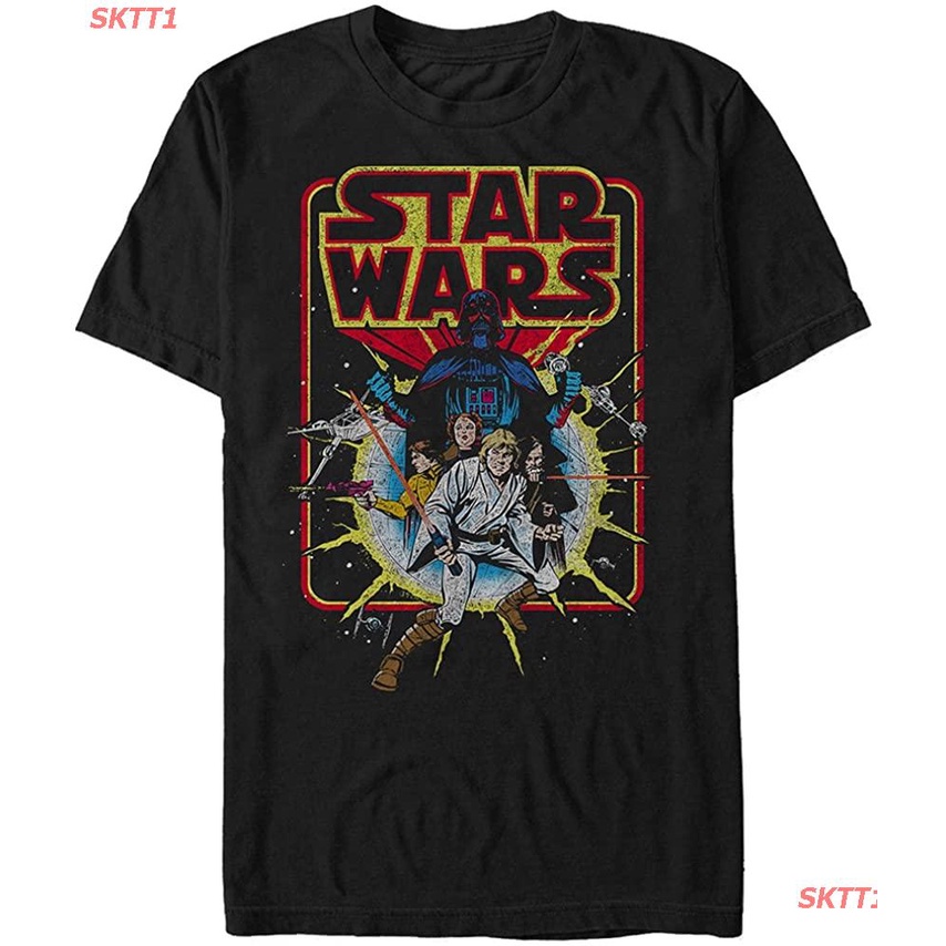 sktt1-สตาร์วอร์สเสื้อยืดลำลอง-star-wars-mens-old-school-comic-graphic-t-shirt-star-wars-sports-t-shirt
