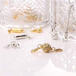 1/2/5 pairs Jewellery Accessories Necklace Bracelet Mask Chain Magnet mask connector extender mask magnet with lobster clasp hook Rhinestone Paved Round Magnetic Clasps Metal Copper Extender Magnetic Buckle brilliantant