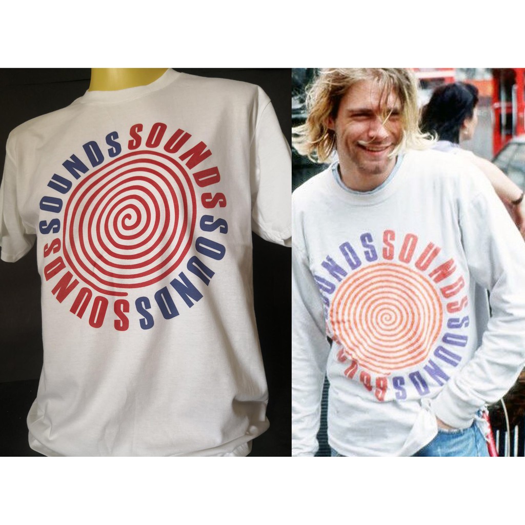 เสื้อยืดผ้าฝ้ายพิมพ์ลายเสื้อวงนำเข้า-kurt-cobain-sounds-nirvana-grunge-retro-style-vintage-t-shirt