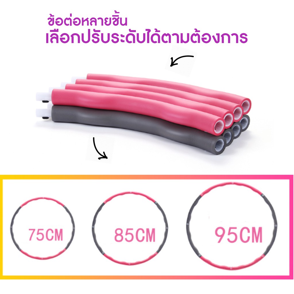 ถูกที่สุด-ส่งจากไทย-best-value-ฮูล่าฮูปโฟม-สัมผัสลูกคลื่น-นุ่ม-ปรับระดับได้ตามสรีระ-กระชับเอว-และหน้าท้องได้ดี