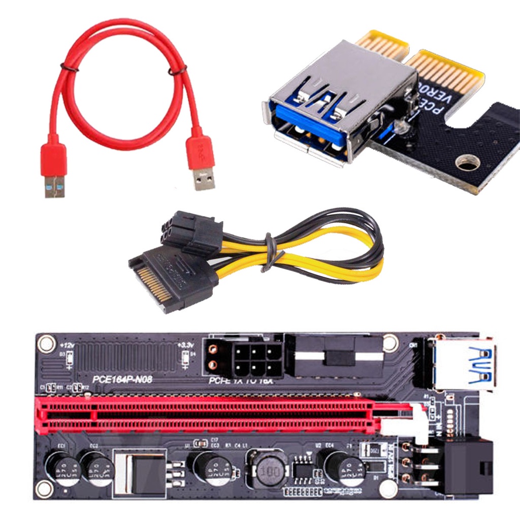 ภาพสินค้าส่งทุกวัน ส่งจากไทย Pci-e Riser 009s สาย ไรเซอร์ Pcie Riser การ์ดจอ Pci Express Riser Card 1x to 16x rizer for bitcoin จากร้าน brynhildshop บน Shopee ภาพที่ 1