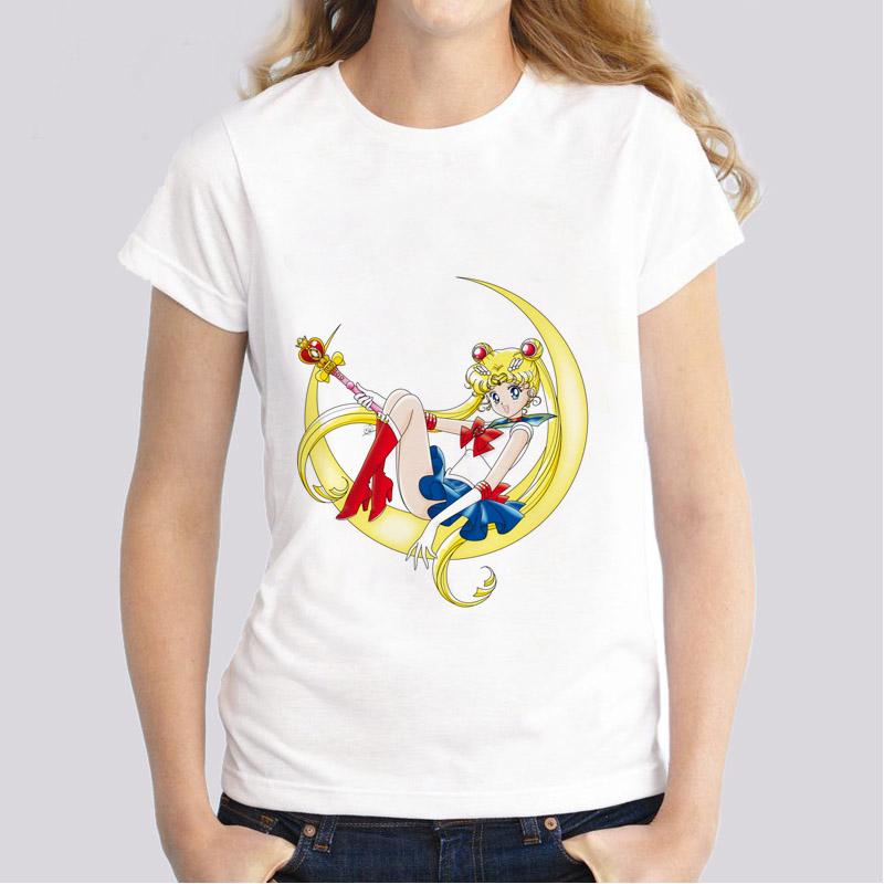 [พร้อมส่ง ของถึงไทยแล้ว] Sailor Moon แขนสั้น เสื้อยืดชาย หญิง t shirts woman สำหรับผู้หญิง สไตล์เกาหลี