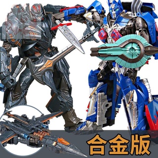 รถของเล่นเด็กตัวต่อรถของเล่น♗Black Mamba Transformers ของเล่น Optimus Prime Hornet Alloy Edition รถตำรวจ Flying Robot Bo