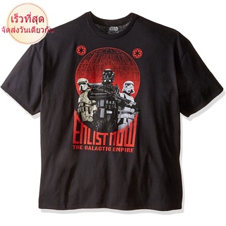 100%cotton เสื้อยืดคอวีผู้ชาย Star Wars Mens Rogue One Enlist Now T-Shirt men เสื้อ ยืด ผู้ชาย คอกลม โอเวอร์ ไซส์