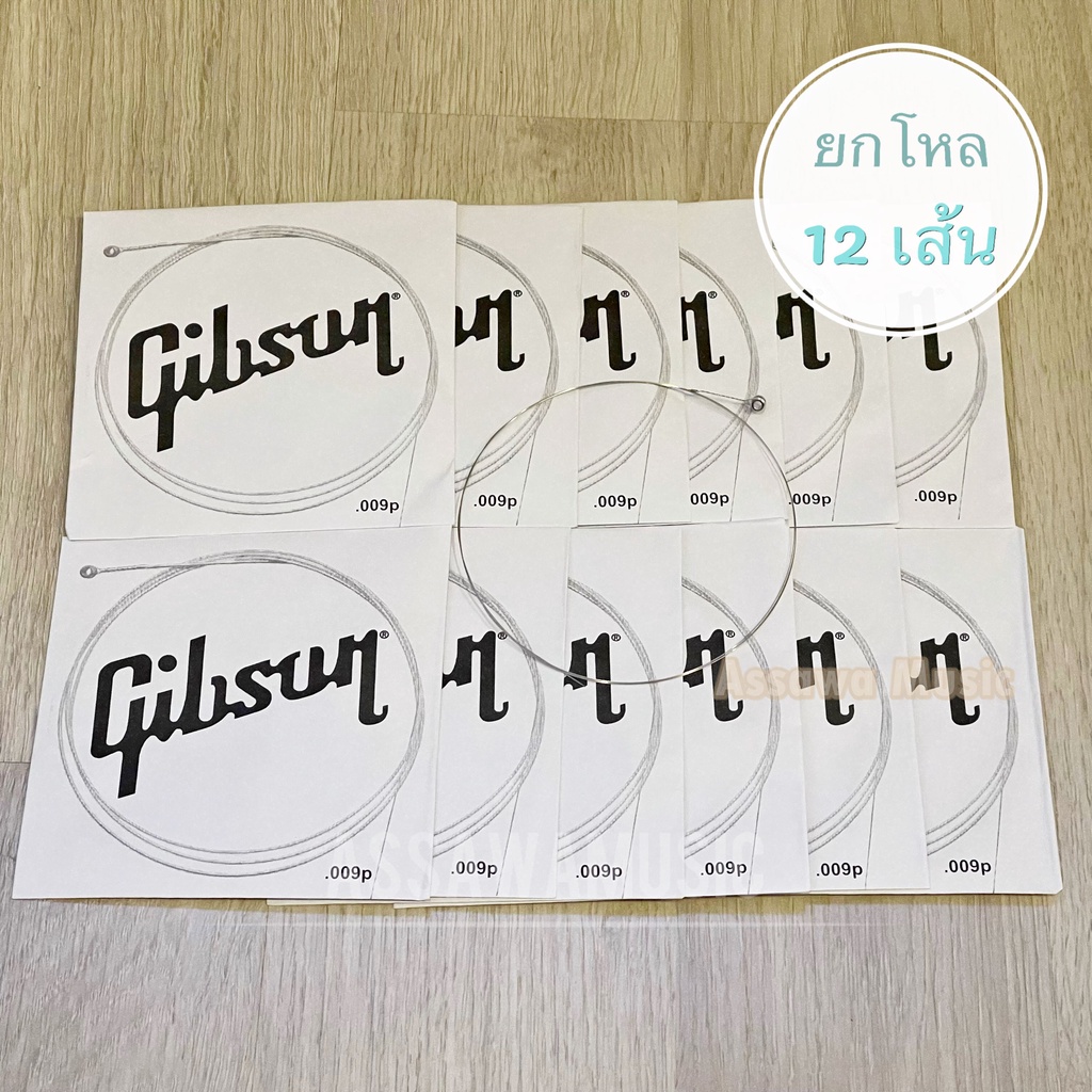 ยกโหล-12-เส้น-สาย-1-กีต้าร์ไฟฟ้า-สายปลีก-ขนาด-0-009-gibson-กิ๊ฟสัน-แยกขาย-ยกโหล