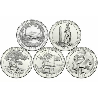 👉 เหรียญควอเตอร์ ซีรีย์อุทยานแห่งชาติ ปี 2013-5 เหรียญ