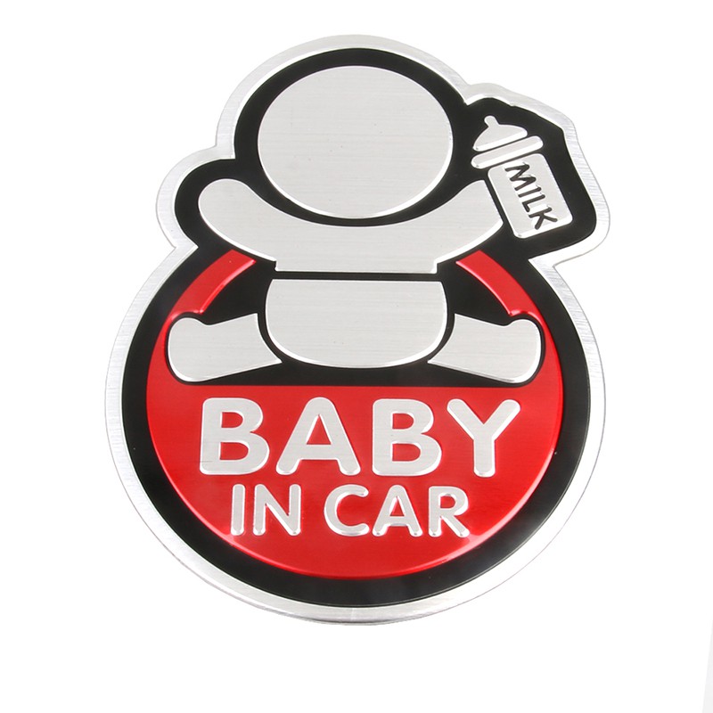 สติกเกอร์อลูมิเนียม-ลาย-baby-in-car-สำหรับติดรถยนต์-เพื่อความปลอดภัยสำหรับเด็ก