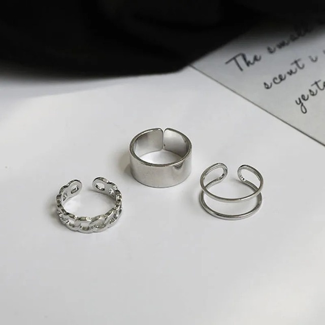 ภาพสินค้าชุดแหวนแฟชั่น เรียบง่าย ทรงเรขาคณิต สําหรับผู้หญิง 3 ชิ้น จากร้าน beautytoday.th บน Shopee ภาพที่ 2