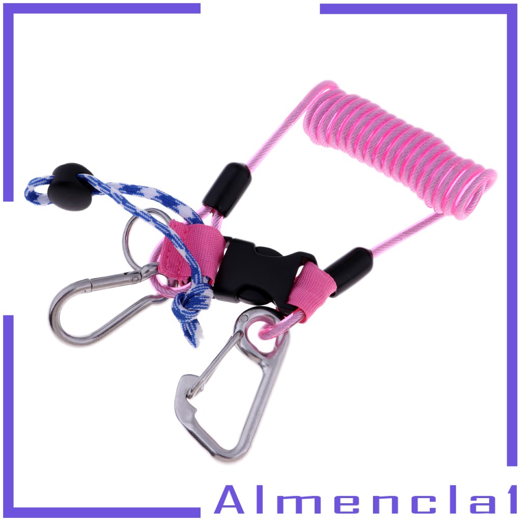 พร้อมสต็อก-professional-stainless-steel-scuba-diving-spring-coil-lanyard-with-bolt-snap-almencla1