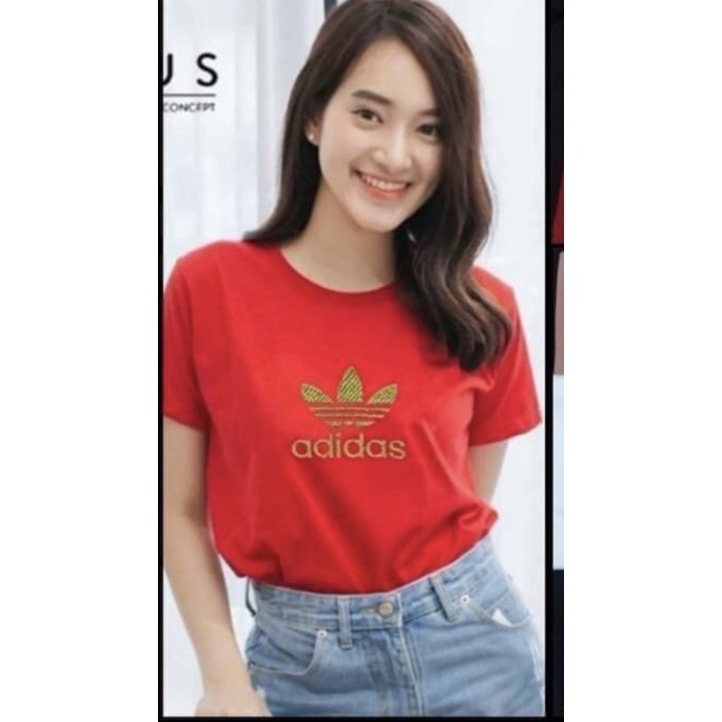 เสื้อยืดคอกลมแขนสั้น-adidas-งานปัก-100-cotton