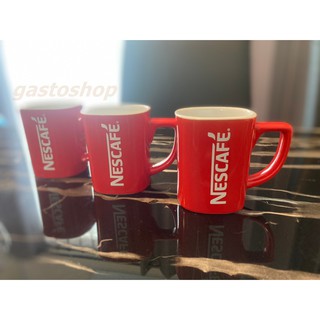 แก้วเนสกาแฟ แก้วเซรามิคเนสกาแฟ nescafe แดงล้วน รุ่นคลาสิค สุดคุ้ม ของแท้ 100%