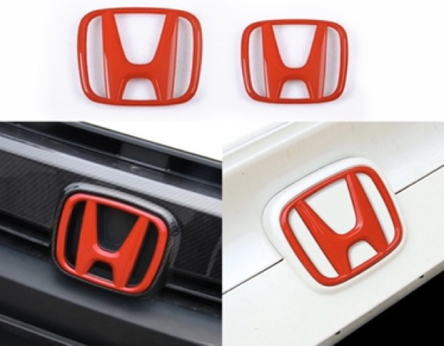 ใหม่-โลโก้ติดรถยนต์-ตรา-honda-h-แดง-logo-civic-type-r-city-jazz-accord-jdm-red-front-rear-emblem-badge-หน้า-หลัง