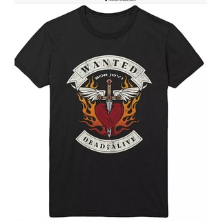 เสื้อยืดโอเวอร์ไซส์เสื้อยืด พิมพ์ลาย Bon Jovi Wanted Dead Or Alive หลากสี เลือกลายได้ คุณภาพสูงS-3XL