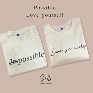 ใหม่ sherbettee|เสื้อยืดลาย possible/love yourself