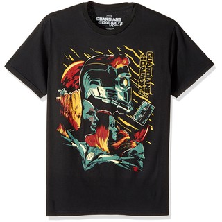 tshirtเสื้อยืดคอกลมฤดูร้อนMarvel Mens Guardians Of The Galaxy Groot, Star-Lord T-Shirt Mens T Shirts Tee Black 4wfJSto4