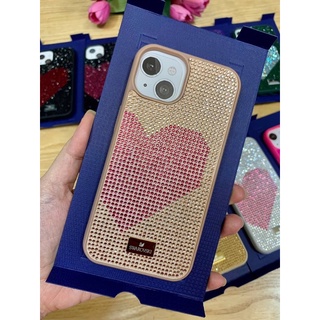 เคสงานเพชรหัวใจ ชาวา เคสเพชร หัวใจ iPhone 14 13 13pro 13promax  สินค้าขายดี( มีจำนวนจำกัด)