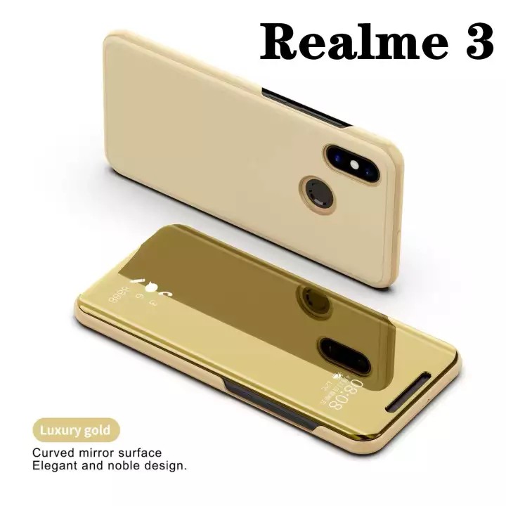 ส่งจากไทย-case-realme-3-เคสเปิดปิดเงา-smart-case-เคสฝาเปิดปิดเงา-กรณีสมาร์ทฝาครอบกระจกแบบตั้งเคสโทรศัพท์ฝาหลัง