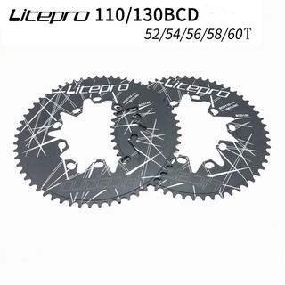 Litepro BMX จานหน้าจักรยาน แบบคู่ ทรงวงรี 110 130 มม. 52T 54T 56T 58T 60T