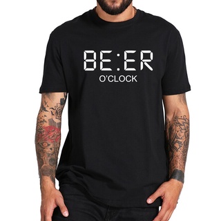 เสื้อยืดคอกลม แขนสั้น ผ้าฝ้าย 100% พิมพ์ลายนาฬิกาเบียร์ เครื่องดื่ม ออกแบบดี ไซซ์ EU สําหรับผู้ชาย