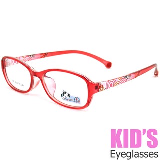 Fashion 216 สีแดงกรอบใส แว่นตาแฟชั่น เด็ก แว่นตาเด็ก แว่นเด็ก ขาข้อต่อ