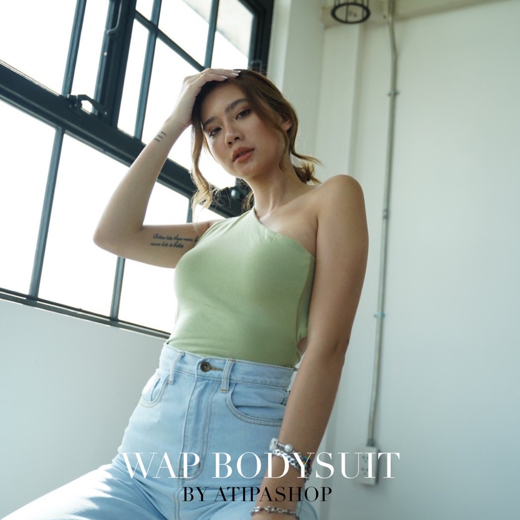 atipashop-wap-bodysuit-บอดี้สูท-ทรงปาดไหล่-ผ้าเรยอนสองชั้น