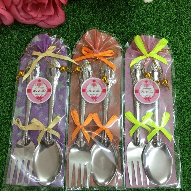 ของชําร่วยงานแต่งงาน 💕ช้อนส้อมจิ๋ว สแตนเลส 8บาท (100ชิ้น) | Shopee Thailand