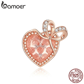 bamoer Charm fit Original Gift of Love Bracelet 925 Sterling Silver Women Jewelry DIY CZ Beads Charm jewelry DIY Making BSC398