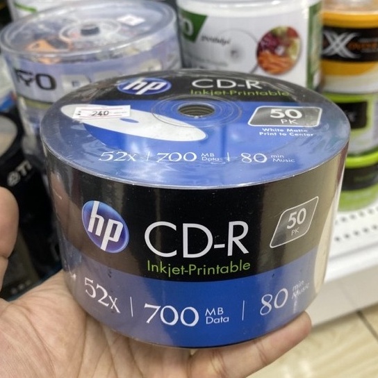 CD-R ปริ้น HP ขนาดความจุ 700MB. แพ็ค 50 แผ่น | Shopee Thailand