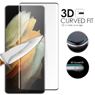 ฟิล์มกระจกแบบเต็มจอ 3D รุ่นกาวเต็มแผ่น Samsung Galaxy S22 S21 Note 20 Ultra S20 S10 S9 S8 10 9 8 Plus 5G
