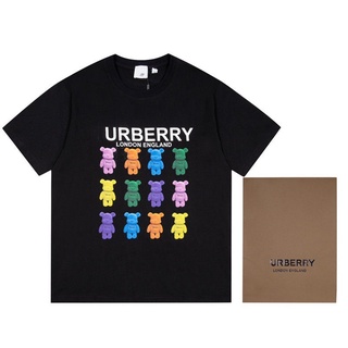 เสื้อยืดแขนสั้น ผ้าฝ้าย พิมพ์ลายการ์ตูนหมี Burberry แฟชั่นสําหรับผู้ชาย และผู้หญิง 2022