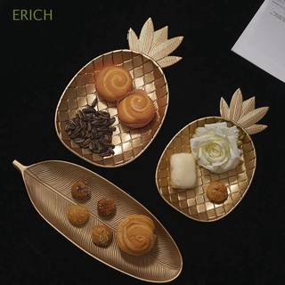 Erich ถาดวางผลไม้ รูปสับปะรด และใบไม้ สีทอง หรูหรา สําหรับตกแต่งบ้าน ห้องครัว