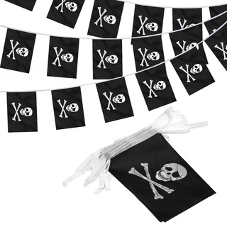 Anley ธงโจรสลัด Jolly Roger String Flag - 33 ฟุต 32 ธง