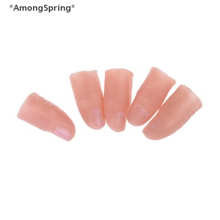 Amongspring นิ้วหัวแม่มือปลอม แบบนิ่ม สําหรับเล่นมายากล 5 ชิ้น