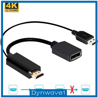 [Dynwave1] สายเคเบิ้ลอะแดปเตอร์แปลง Hdmi To Displayport 1080P 4K Male To Female พร้อม Usb