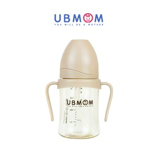 สินค้า UBMOM PPSU ขวดหัดดื่ม สำหรับเด็ก พร้อมหลอด 200 มล. ตรายูบีมัม (สีน้ำตาล ช็อคโกแล็ต)
