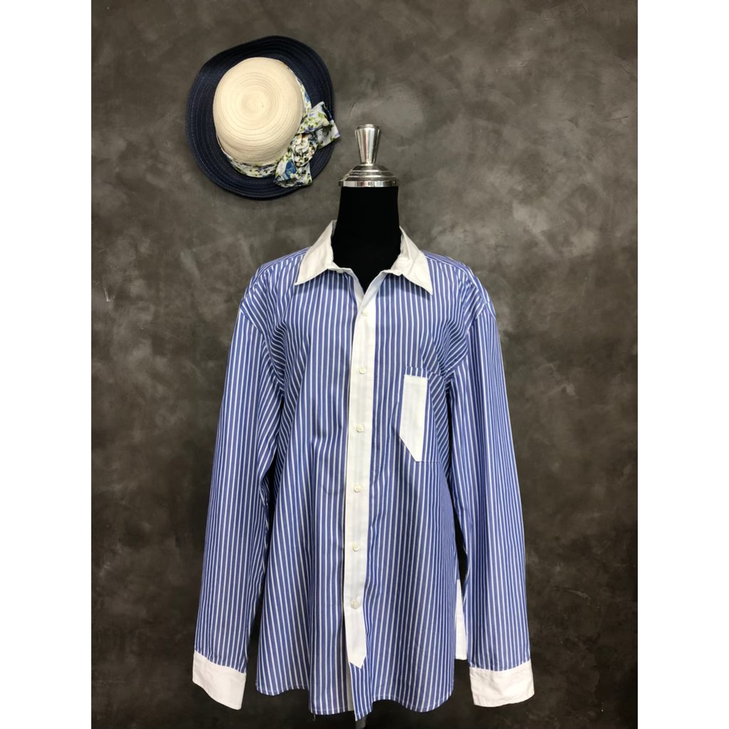 เสื้อเชิ้ต-ผ้า-cotton-สีฟ้าลายริ้ว-0126-15