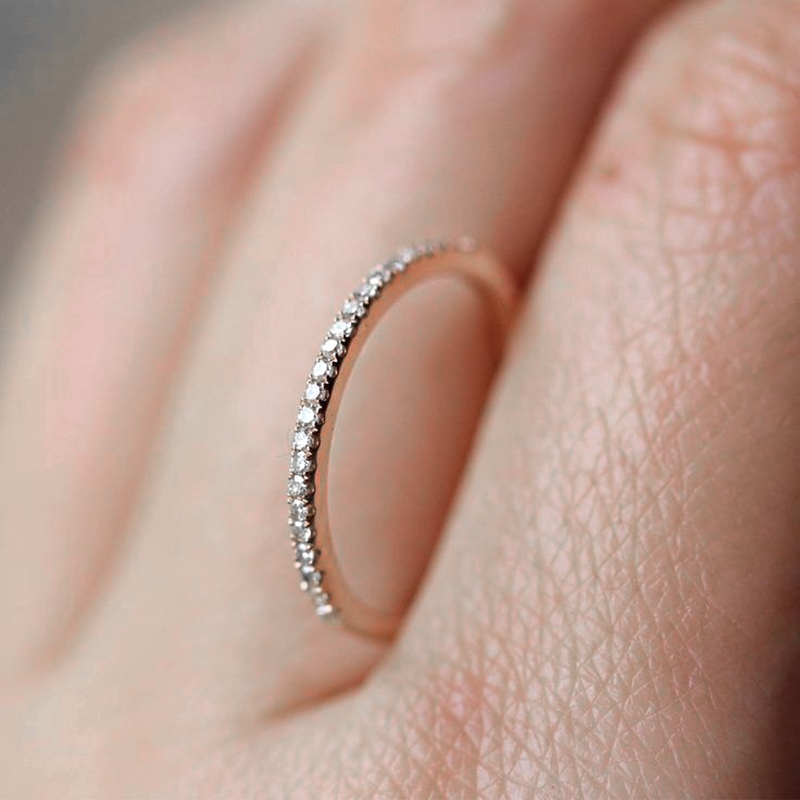ราคาและรีวิวZHOUYANG Micro Pave Cubic Zirconia แต่งงาน / เครื่องประดับแหวนหมั้น Rose Gold สีแฟชั่นแบรนด์คริสตัลแหวนสำหรับผู้หญิง R132