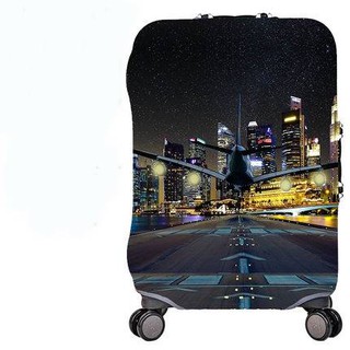 Chu Luggage  ผ้าคลุมกระเป๋าเดินทางลายเครื่องบิน  รุ่น057  สีดำ