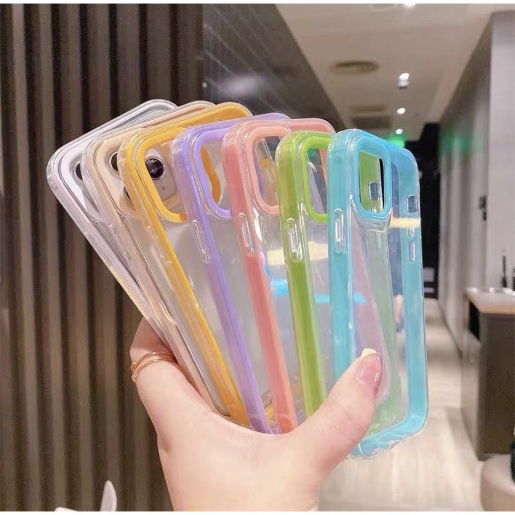 เคสใส-ประกบ-case-samsung-a51-a12-a21s-a11-a10s-a20-a30-a52-เคสโทรศัพท์-เคสซัมซุง-เคสประกบขอบสี