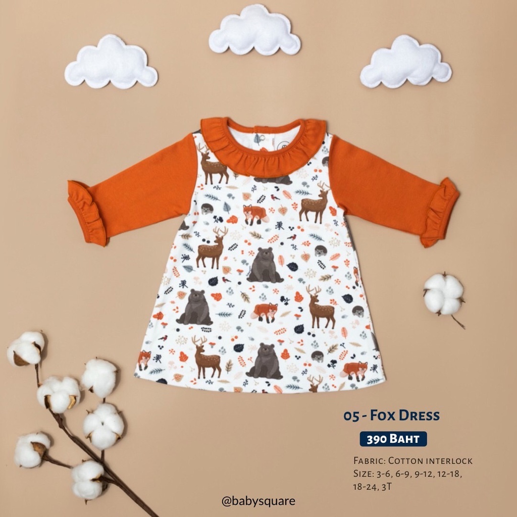 babysquare-gf05-fox-dress-ชุดกระโปรงเด็ก