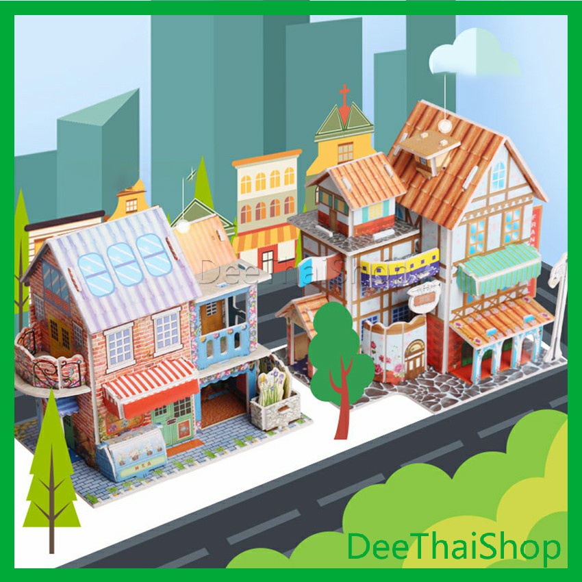 dee-thai-โมเดลบ้าน-โมเดลร้านค้า-งานประกอบ-3-จิ๊กซอว์กระดาษ-เกมสมอง-ของเล่นเด็ก-ตัวต่อจิ๊กซอว์-จิ๊กซอว์สามมิติ-3d-puzzle