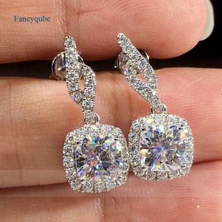 Fancyqube เครื่องประดับสตรีต่างหูเจาะหู Inlay Aaa Cubic Zirconia หรูหรา