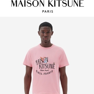 Maison Kitsuné เสื้อยืดลําลอง ผ้าฝ้าย แขนสั้น พิมพ์ลายสุนัขจิ้งจอก แฟชั่นฤดูใบไม้ผลิ และฤดูร้อน สําหรับผู้ชายS-5XL
